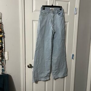 Vibrant Light Blue Flare & Wide Leg Jeans